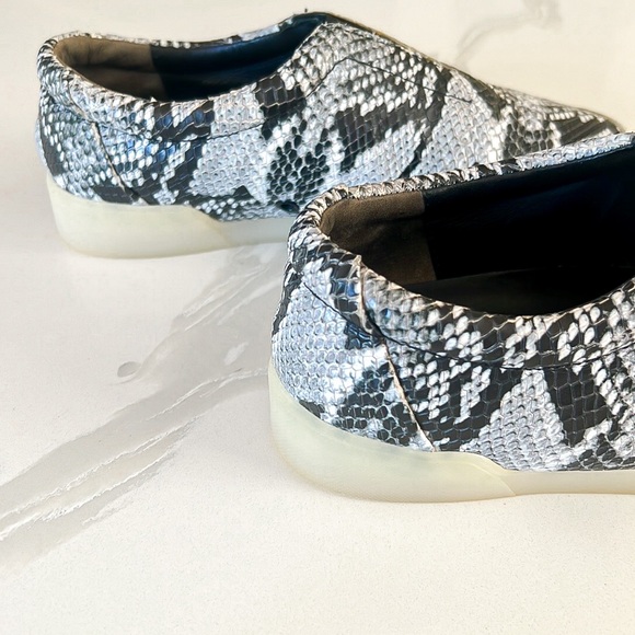 3.1 Phillip Lim Morgan Python Black White Cream Low Top Slip On Sneaker Sz 37 - Picture 10 of 14